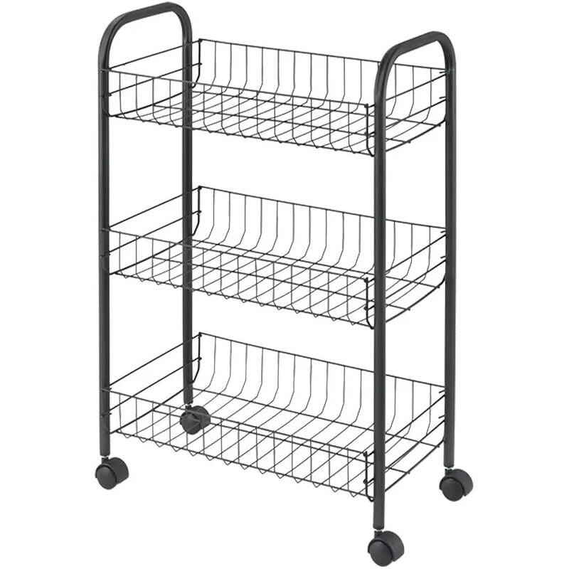 foto del prodotto carrello porta tutto lugano in acciaio con finitura touch therm nera