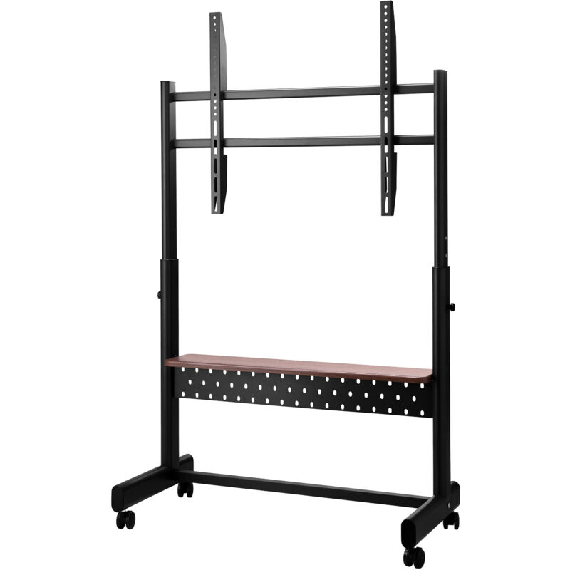 foto del prodotto carrello porta tv con rotelle per schermi da 1397 2540 mm, supporto regolabile in altezza con ripiano capacit massima 92,99 kg, telaio per tv adatto