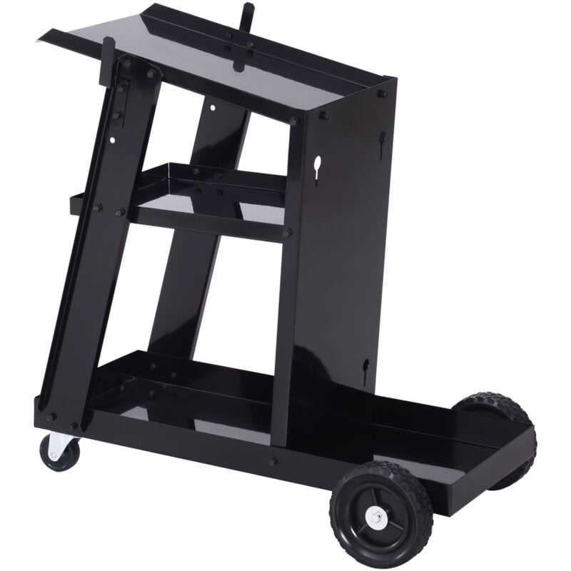 foto del prodotto carrello porta utensili a 3 ripiani per garage officina in acciaio nero durhand