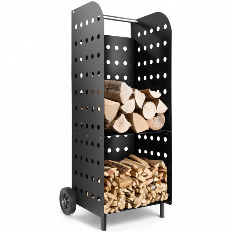 foto del prodotto carrello portalegna per camino, modello 2 carrello legna, carrello per legna