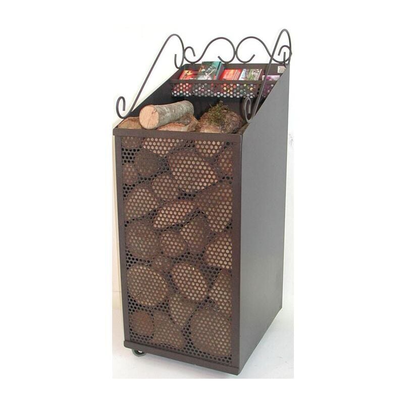 foto del prodotto carrello portalegna porta pellet in ferro battuto carrelli porta legna pellets