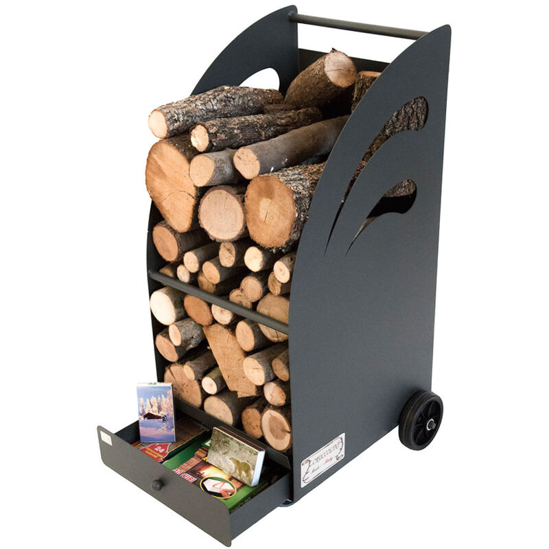 foto del prodotto carrello portalegna style ferro battuto cruccolini carrelli porta legna 45x42x80