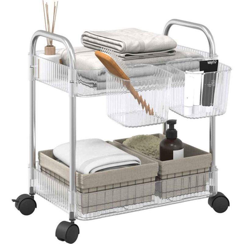 foto del prodotto carrello portaoggetti a 2 livelli 37x28x43,5 cm in acrilico vidaxl