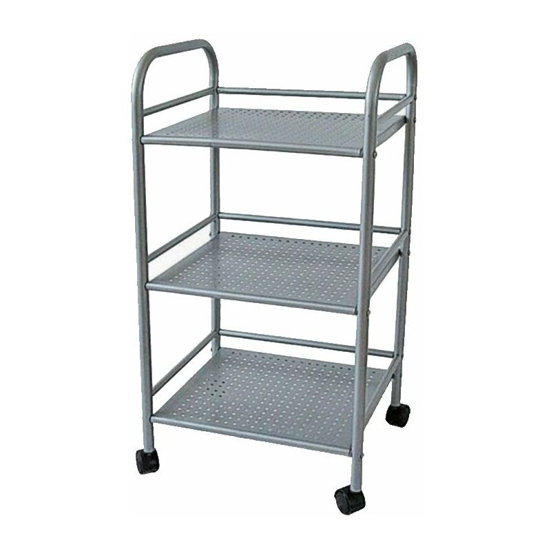 foto del prodotto carrello portaoggetti in acciaio per bagno cucina parrucchiere estetista 4 ruote