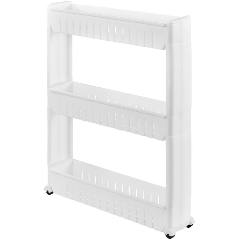 foto del prodotto carrello portaoggetti su ruote torre portaoggetti con carrello 72 cm bianco 030002851