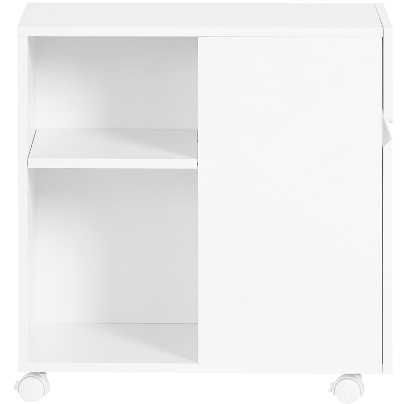 foto del prodotto carrello portaoggetti supporto multifunzione per stampante e classificatore armadio da ufficio bianco 58x35x59cm ask05 w sobuy
