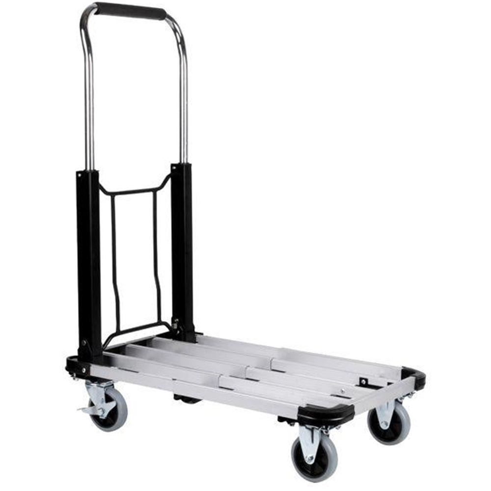 foto del prodotto carrello portapacchi pieghevole portatutto 4 ruote a pianale portata 150kg kinzo