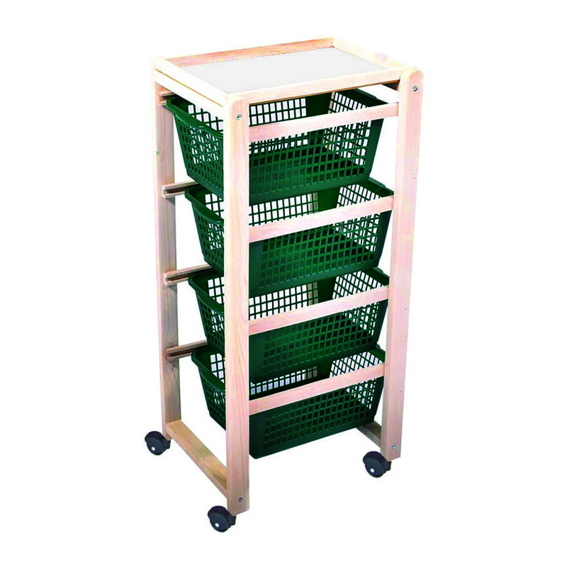 foto del prodotto carrello portatutto ercolino in legno color noce con ruote