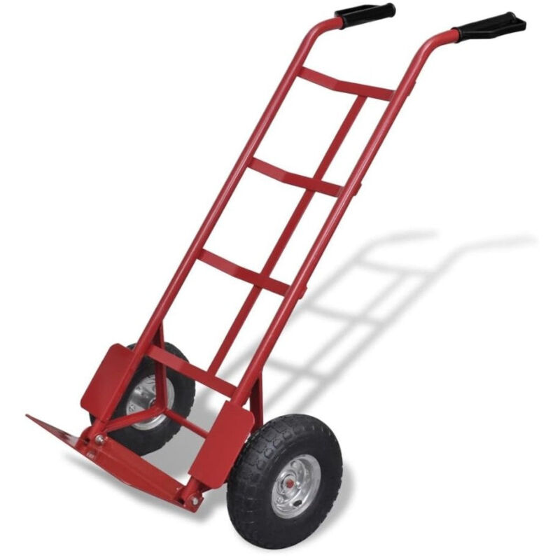 foto del prodotto carrello portatutto in acciaio verniciato portata 200 kg ruote pneumatiche 260x85 mm antinfortunistico forte e robusto