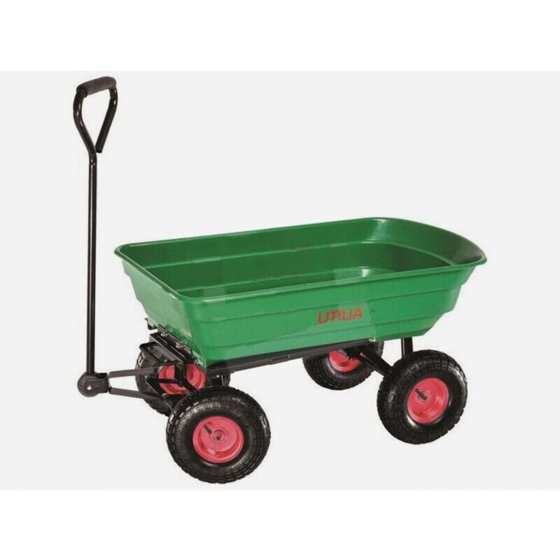 foto del prodotto carrello portatutto ribaltabile a 4 ruote carretto da giardino rimorchio