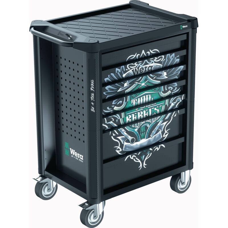 foto del prodotto carrello portautensili 9700 tool rebel l785xp709xh1020mm 1000kg 7 cassetti 78 pezzi. wera