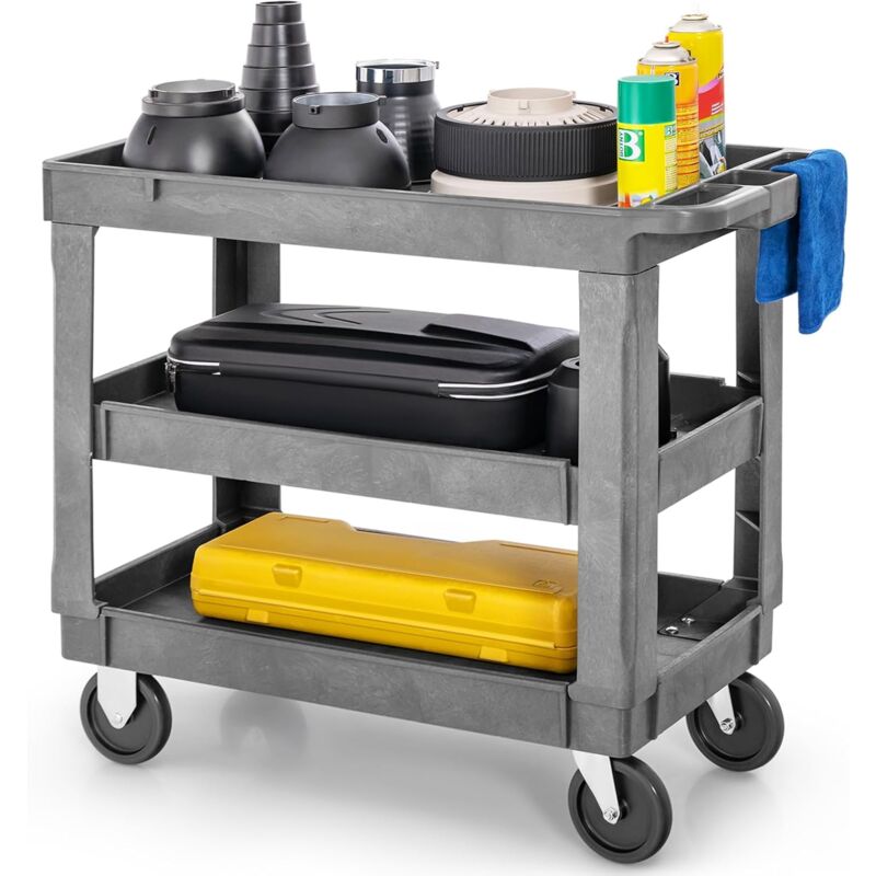 foto del prodotto carrello portautensili, carrello per attrezzi con ruote, carico massimo di 250 kg, per garage, magazzino e ufficio 3 strati costway