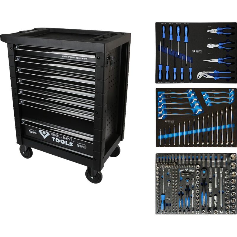 foto del prodotto carrello portautensili con 7 cassetti e 207 utensili