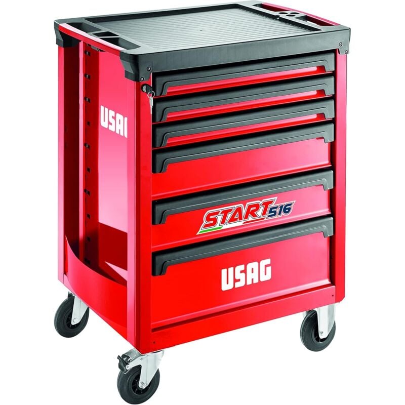 foto del prodotto carrello portautensili start modello 516st6 con 6 cassetti ruby red rosso rubino usag