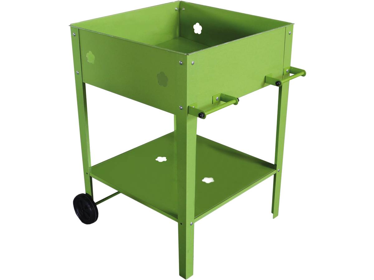foto del prodotto carrello portavasi in metallo laurier 55 x 55 x 80 cm verde