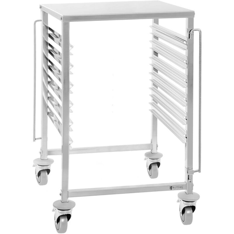 foto del prodotto carrello portavassoi 67 8x59x94 8cm in acciaio inox portata 6 contenitori gn 2 1