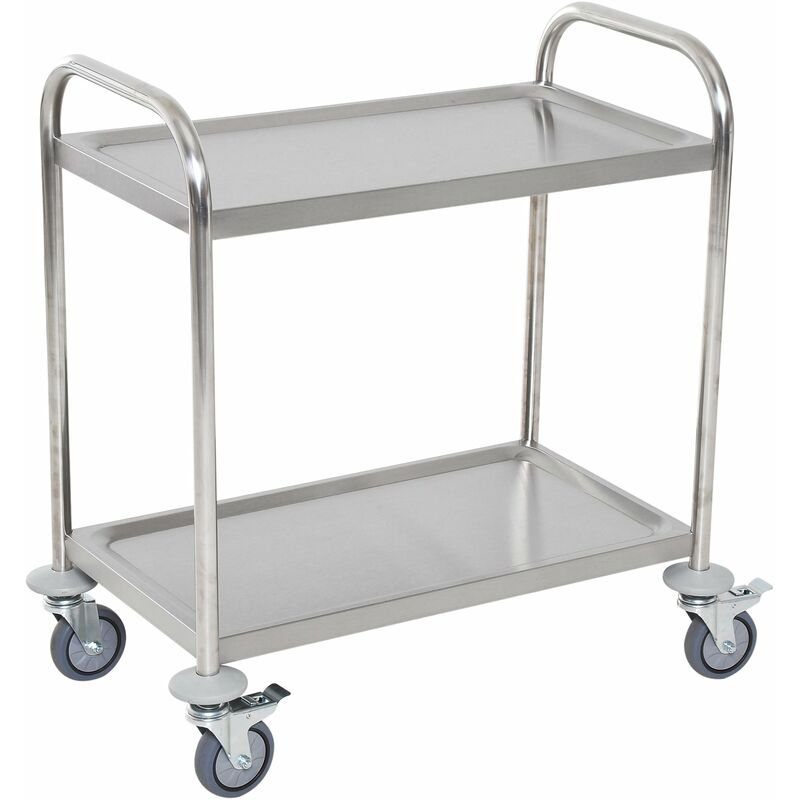 foto del prodotto carrello portavivande da cucina 2 ripiani in acciaio inox 71x41x81 cm