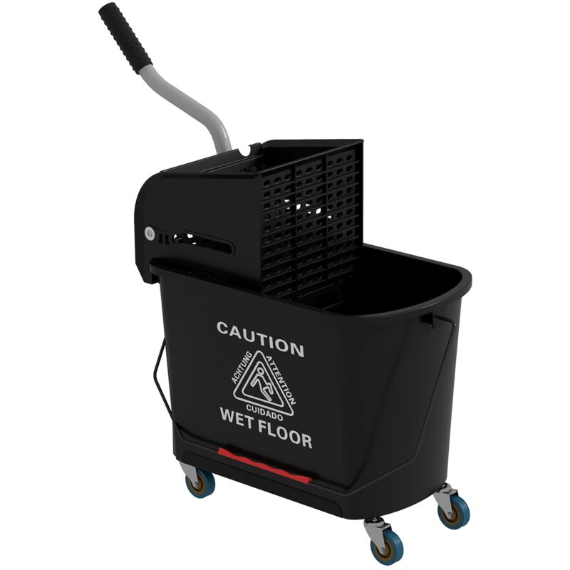 foto del prodotto carrello pulizie con secchio da 20 l e strizzatore 60x27x70.5 cm nero