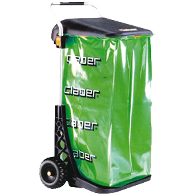 foto del prodotto carrello raccoglitutto in alluminio per foglie e rifiuti con sacco e coperchio claber carry eco 8934