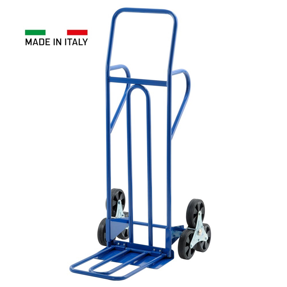 foto del prodotto carrello scale 6 ruote trasporto portapacchi gradini pala ribaltabile 300kg gierre gu030