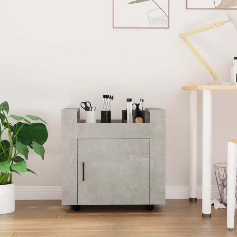 foto del prodotto carrello scrivania grigio cemento 60x45x60 cm legno multistrato vidaxl