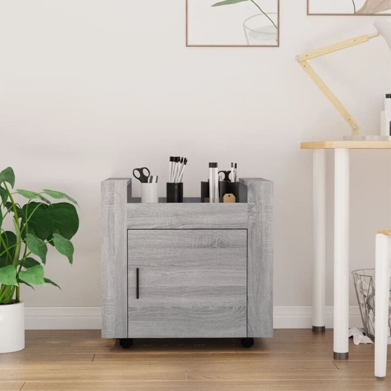 foto del prodotto carrello scrivania grigio sonoma 60x45x60 cm legno multistrato vidaxl