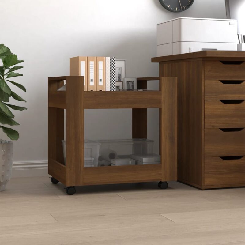 foto del prodotto carrello scrivania rovere marrone 60x45x60 cm legno multistrato vidaxl