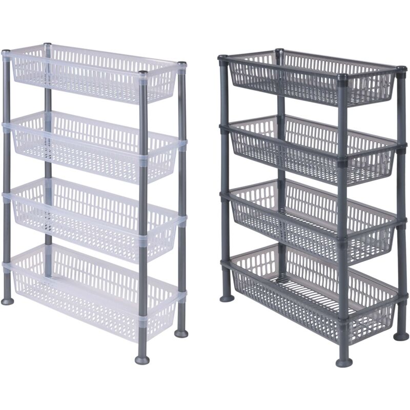 foto del prodotto carrello slim 4 ripiani rettangolare 2 colori assortiti