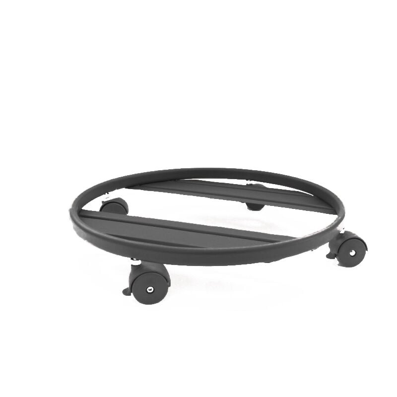 foto del prodotto carrello sottovaso tondo con ruote cm. 25 nero