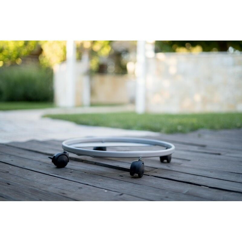 foto del prodotto carrello sottovaso tondo con ruote cm. 50 alluminio