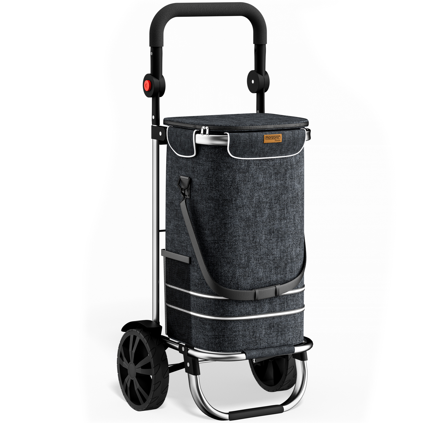 foto del prodotto carrello spesa nero alu 56l 31x24x54cm