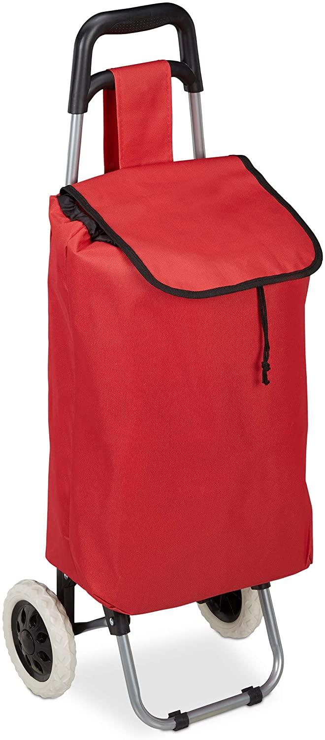 foto del prodotto carrello spesa pieghevole borsa estraibile carrello spesa 28 litri con ruote rosse 13 0000707 2