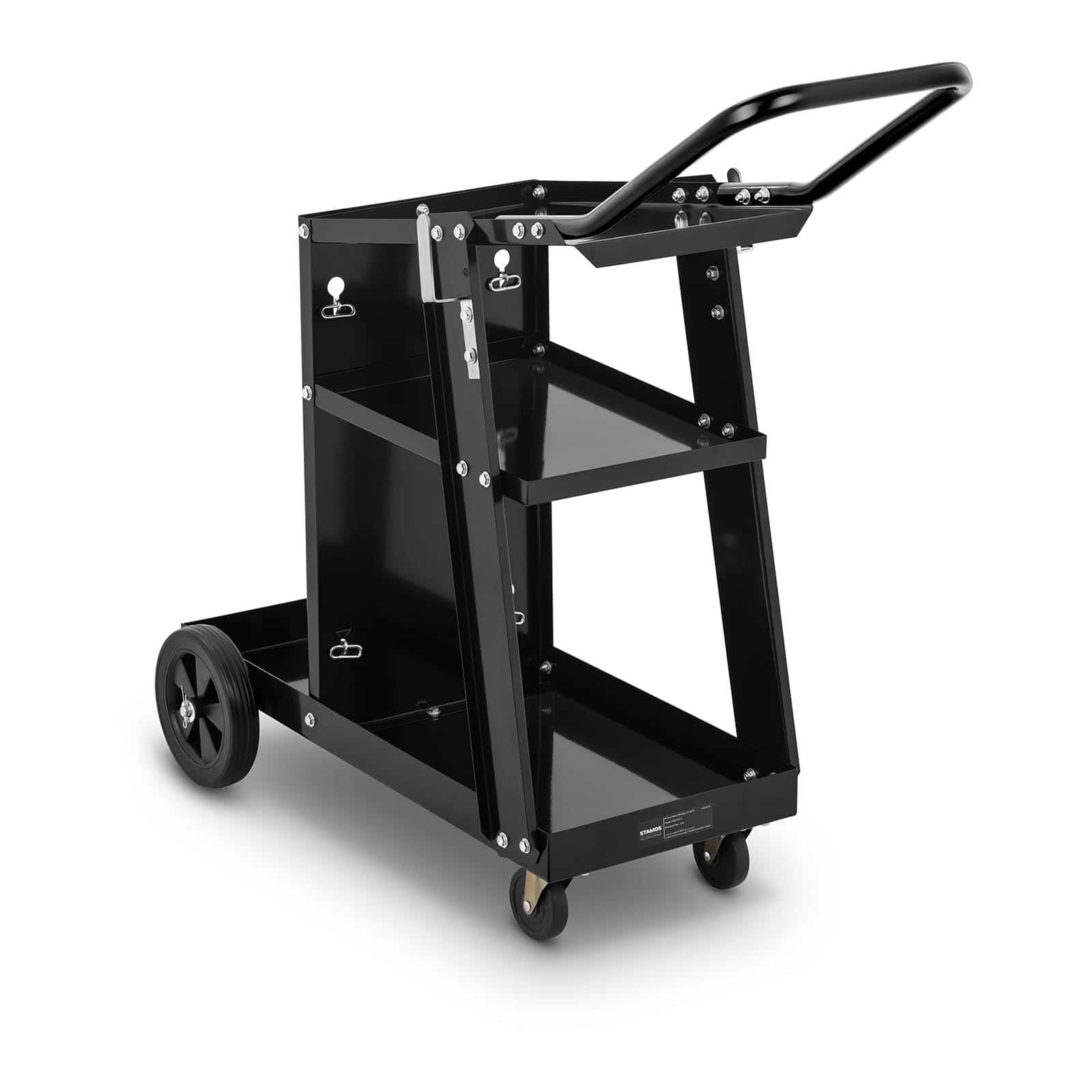 foto del prodotto carrello stazione di saldatura con maniglia 3 ripiani 80 kg nero 14 0006830