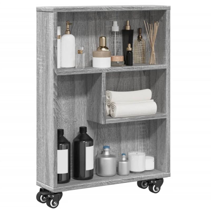 foto del prodotto carrello stretto grigio sonoma 48x13x68 cm in truciolato vidaxl