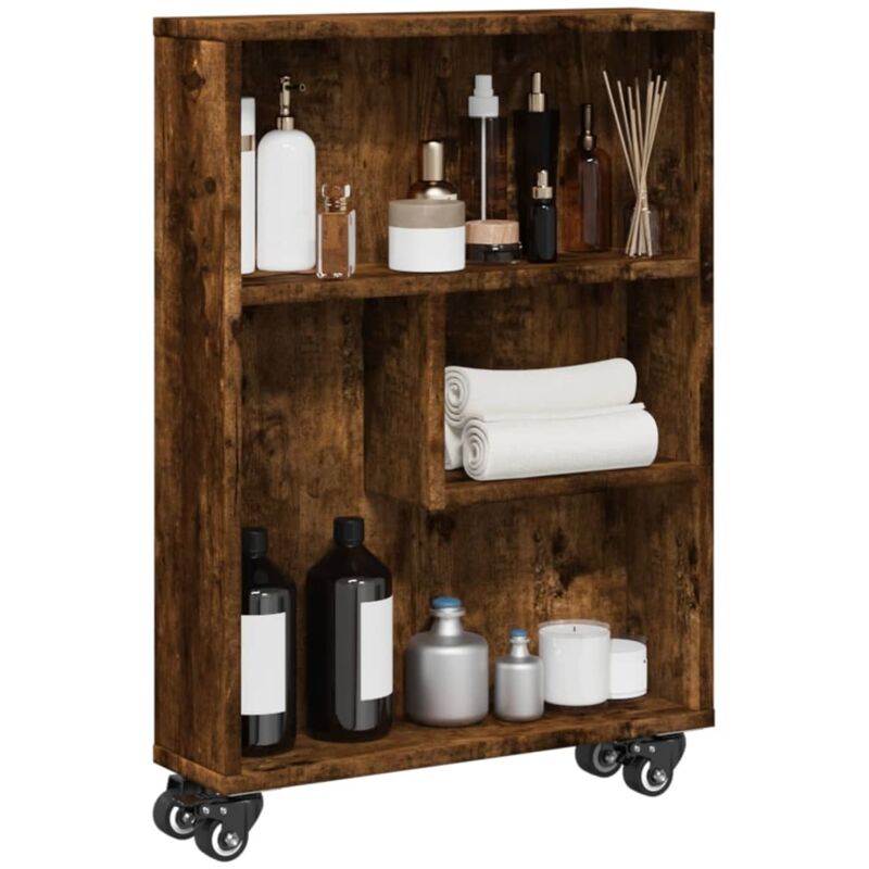 foto del prodotto carrello stretto rovere fumo 48x13x68 cm in truciolato vidaxl