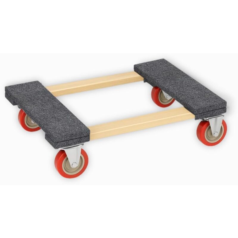 foto del prodotto carrello trasporto con ruote 450 kg pianale in legno di acacia 76x46 cm, leggero e resistente, per traslochi, magazzini e consegne