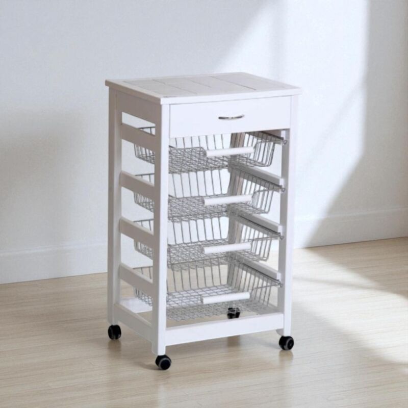 foto del prodotto carrello vesuvio portafrutta senza base laccato bianco