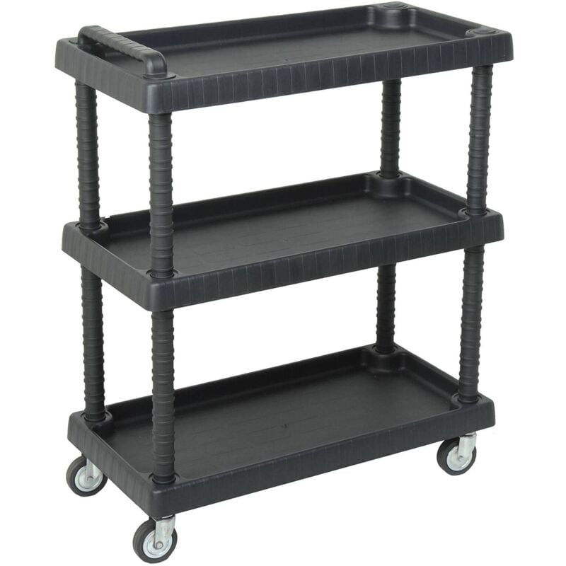 foto del prodotto carrello vinci, carrello multiuso, carrello con ruote, carrello portaattrezzi a 1 ripiano, 100 made in italy, 75x38h92 cm, antracite dmora