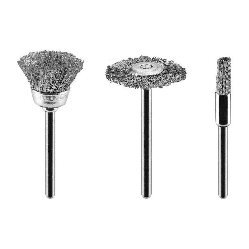 foto del prodotto carretcar europea set di spazzole in filo d acciaio, a tazza, a disco, set 3 pz
