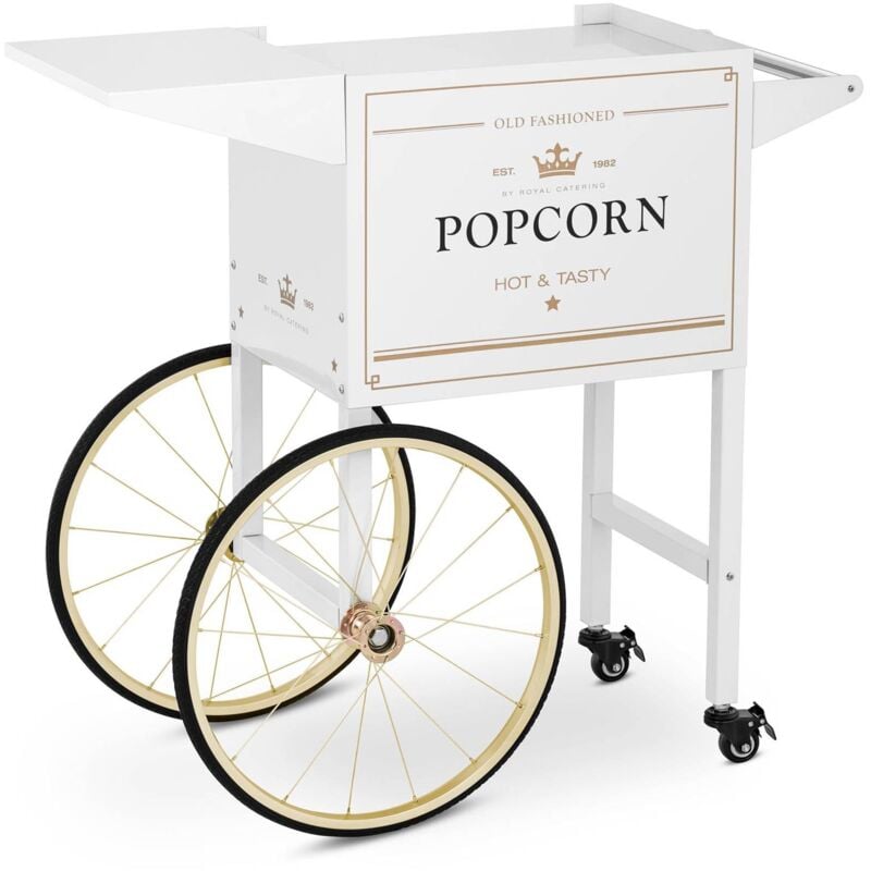 foto del prodotto carretto per macchina per pop corn carrello pop corn freni scomparto bianco oro