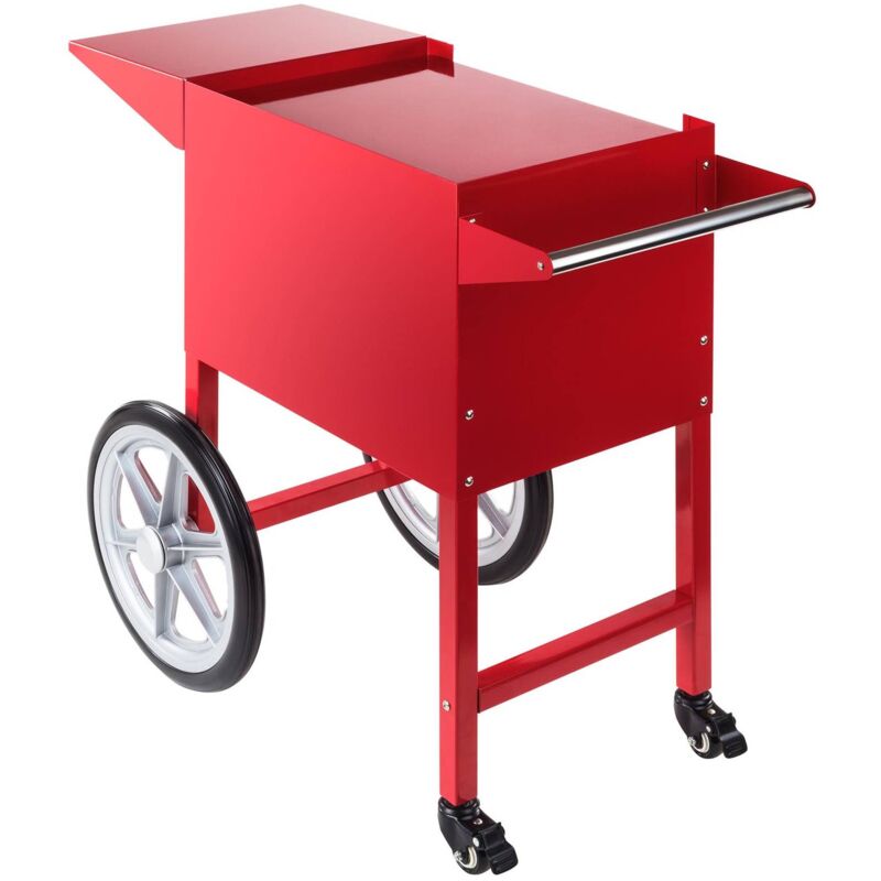 foto del prodotto carretto per macchina per pop corn professionale con ripiano sportello e freni