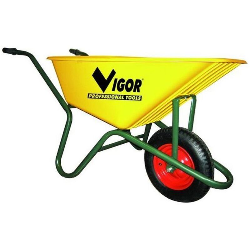 foto del prodotto carriola vigor 100-gialla vasca gialla plastic lt. 100
