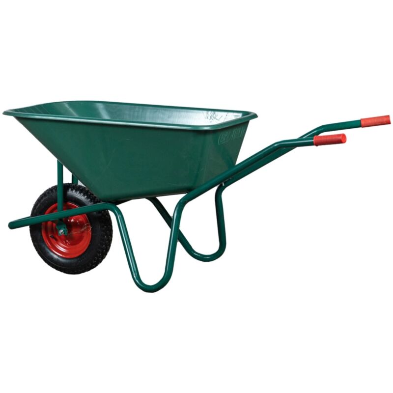 foto del prodotto carriola vigor 100 verde ruote struttura in ferro vasca in plastica