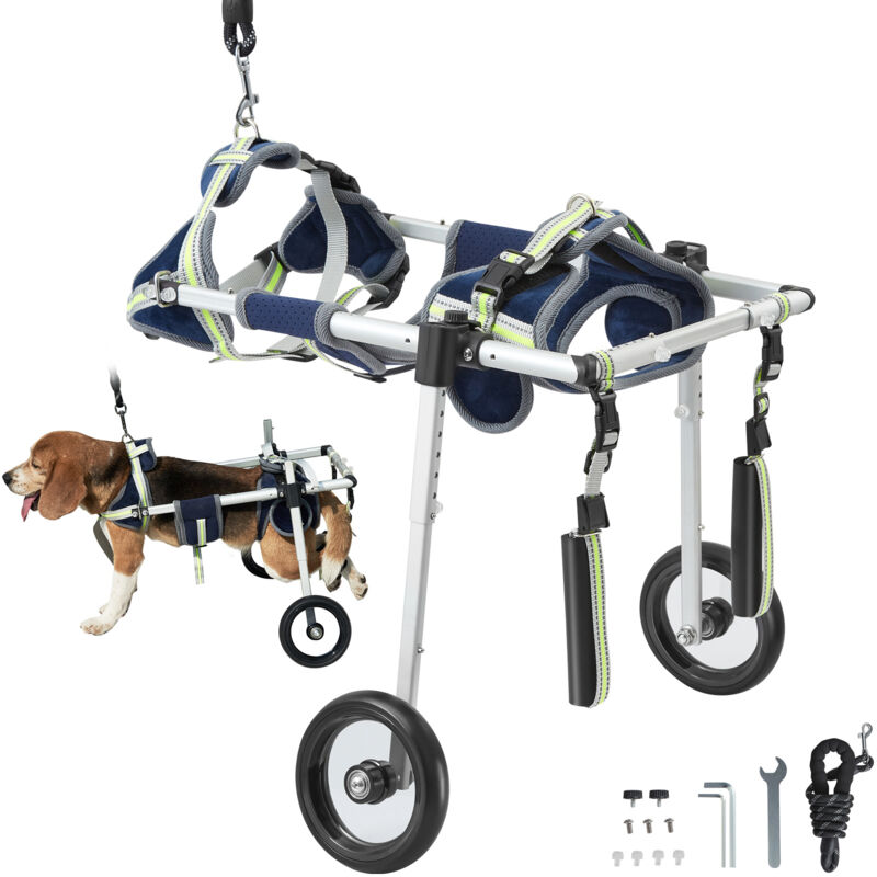 foto del prodotto carrozzina per cani a 2 ruote per gambe posteriori, carrozzina per cani leggera regolabile aiutare nella guarigione, carrello per cani sedia a