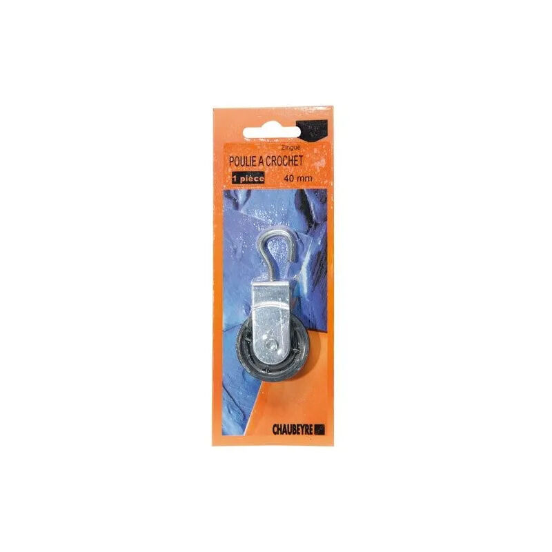 foto del prodotto carrucola con gancio a rulli in nylon da 40 mm, per corda da 6 mm