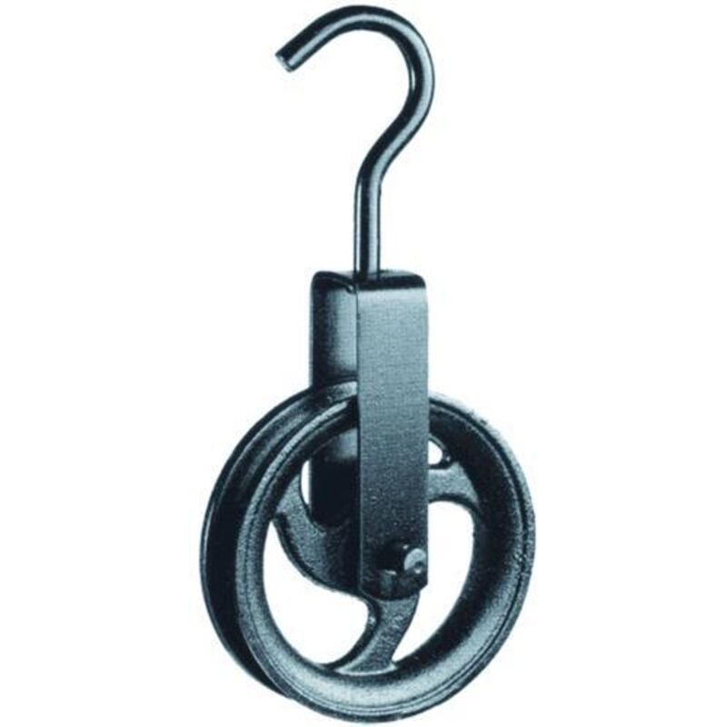 foto del prodotto carrucola da pozzo mm.195x43 - gola da mm.35 ruota in ghisa, fer 216258