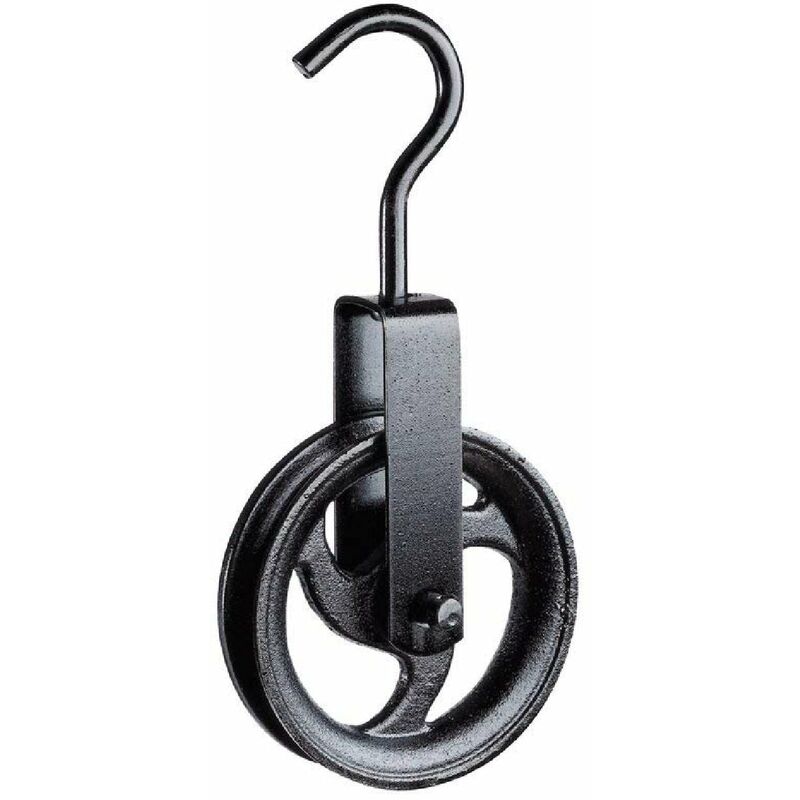 foto del prodotto carrucola in ghisa con gancio girevole e telaio in acciaio stampato - 200 mm