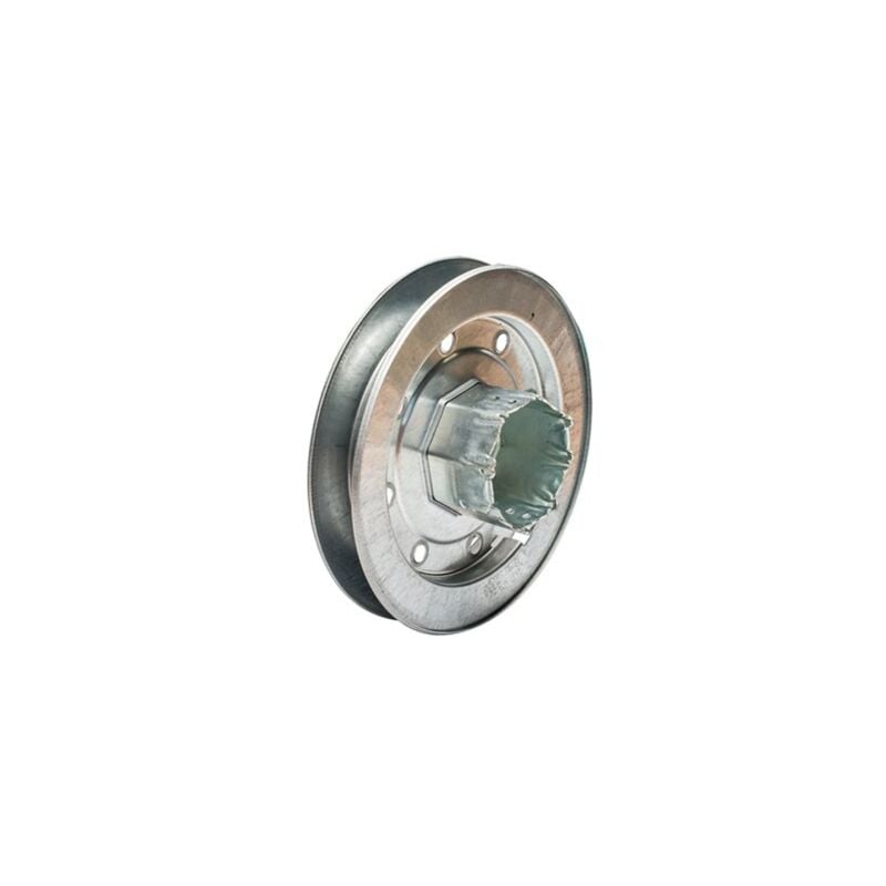 foto del prodotto carrucola metallica con perno pr19 per tapparelle 15,5cm con perno 12mm in acciaio zincato