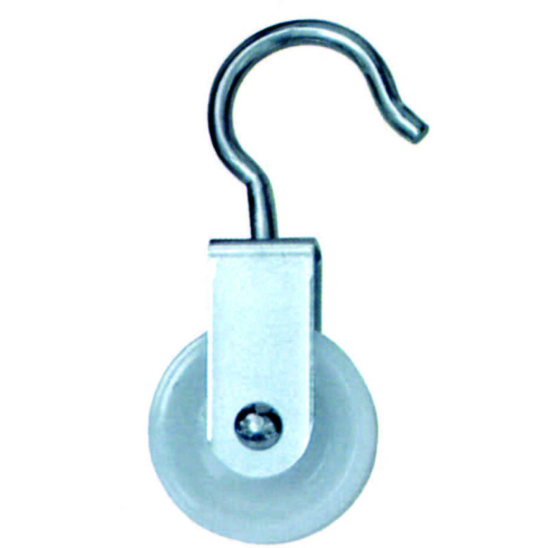 foto del prodotto carrucole con gancio ruota nylon mm.40x15