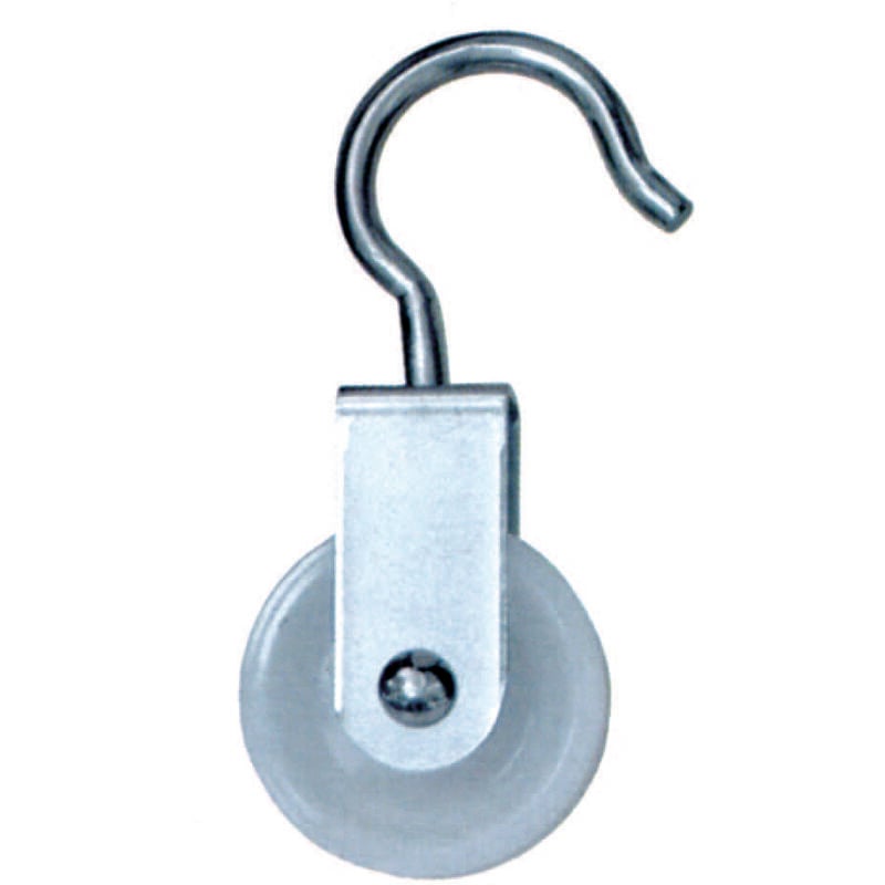 foto del prodotto carrucole con gancio ruota nylon mm.50x15